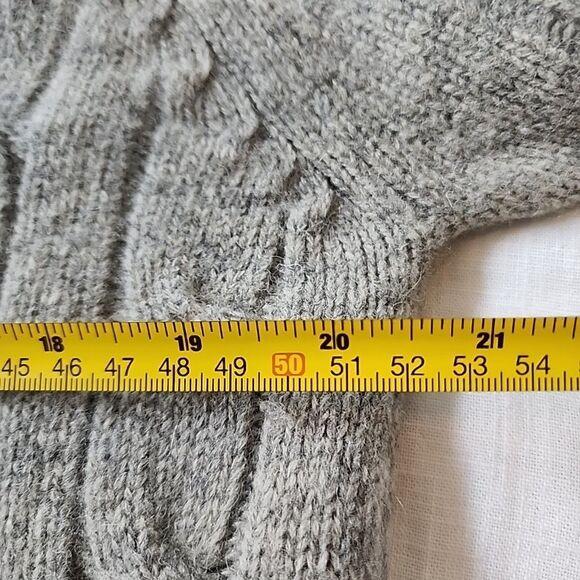 Abercrombie & Fitch Vintage Wool Cashmere Fisherman Cable Knit Sweater Mens L - Picture 6 of 7